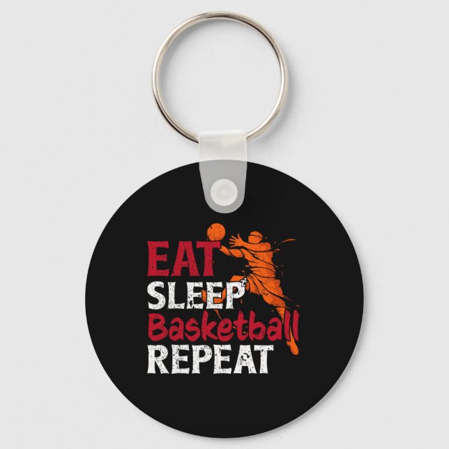 Apparel Funny Sketll Eat Sleep Sketll Repeat  Key Ring (Front)