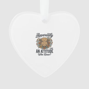 Apparently I Have an Attitude Highland Cow Shirt_1 Ornament
