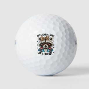 Apparently I Have An Attitude Racoon Leopard Fun Golf Balls