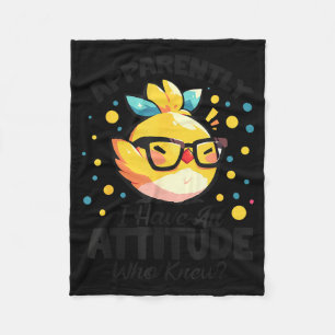 Apparently I Have Attitude Funny Saying Sarcastic Fleece Blanket