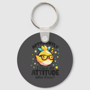 Apparently I Have Attitude Funny Saying Sarcastic Key Ring