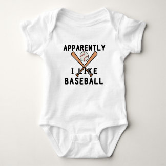 Apparently I Like Baseball | Baseball Player Baby Bodysuit