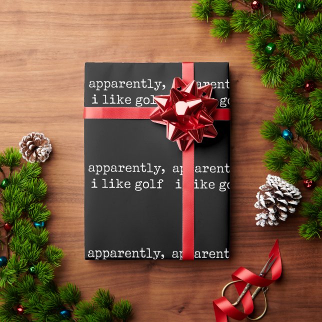 Apparently, I Like Golf Lover Golfing Golfer Wrapping Paper (Holiday Gift)