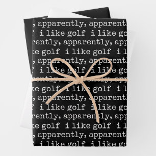 Apparently, I Like Golf Lover Golfing Golfer Wrapping Paper Sheet