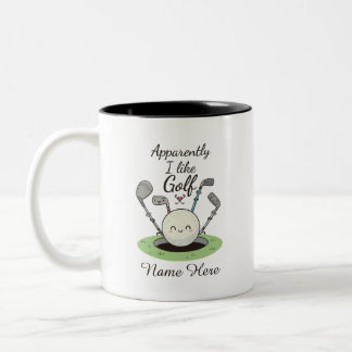 Apparently I Like Golf personalized Name  Two-Tone Coffee Mug