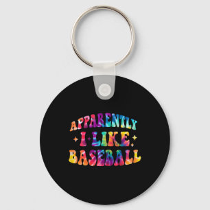 Apparently I Like Sell Funny Retro Sports Mom Tie Key Ring