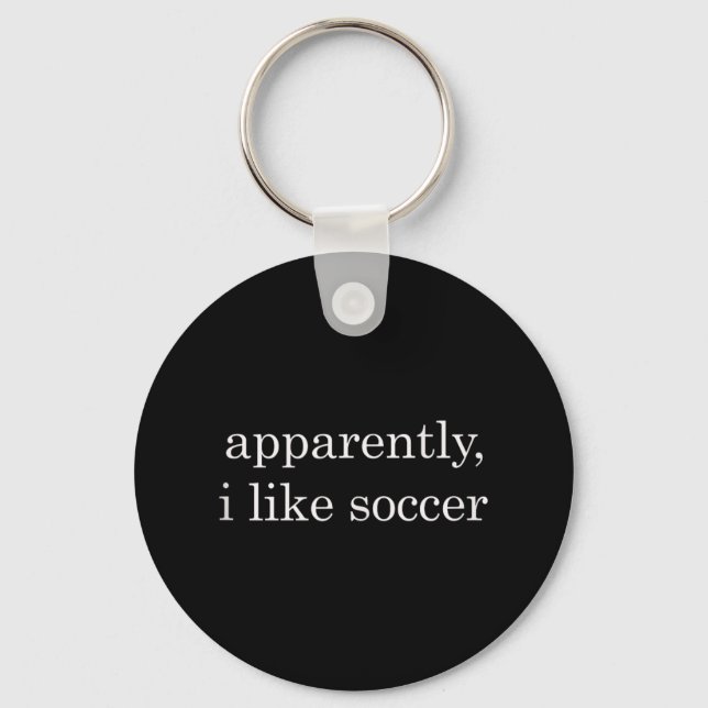 Apparently I Like Soccer Funny Tank Top  Key Ring (Front)