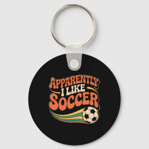 Apparently I Like Soccer Groovy Soccer Women Teens Key Ring