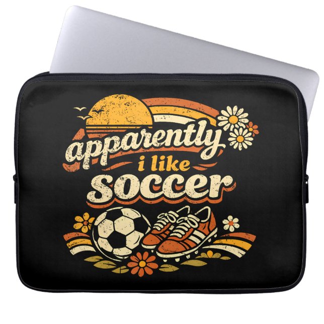 Apparently I Like Soccer Laptop Sleeve (Front)