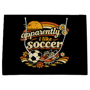 Apparently I Like Soccer Large Gift Bag