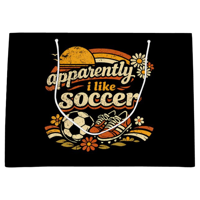 Apparently I Like Soccer Large Gift Bag (Front)