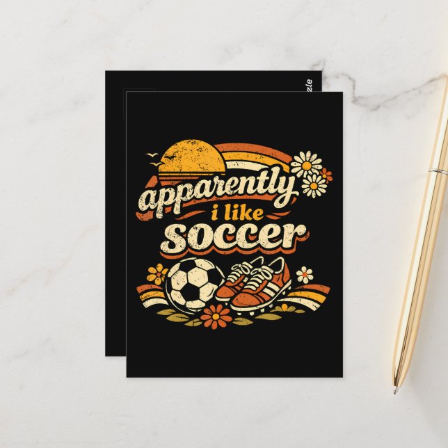 Apparently I Like Soccer  Postcard (Front/Back In Situ)