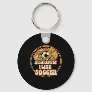Apparently I Like Soccer Retro Game Day For Women Key Ring