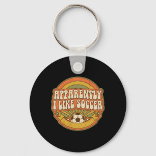 Apparently I Like Soccer Retro Game Day For Women Key Ring