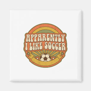 Apparently I Like Soccer Retro Game Day For Women Magnet