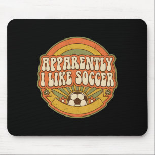 Apparently I Like Soccer Retro Game Day For Women  Mouse Pad
