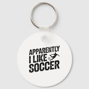 Apparently I Like Soccer Season Funny Game Day Mom Key Ring