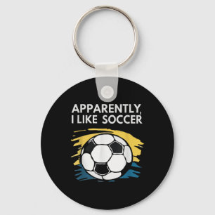 Apparently I Like Soccer Season Funny Men Women Ki Key Ring