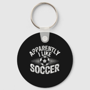 Apparently I Like Soccer Vintage Game Day Mom Dad Key Ring