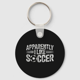 Apparently I Like Soccer Vintage Game Day Mom Dad Key Ring
