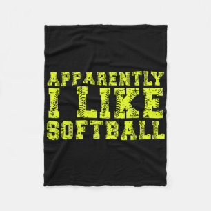 Apparently I Like Softll Funny Quote Funny  Fleece Blanket