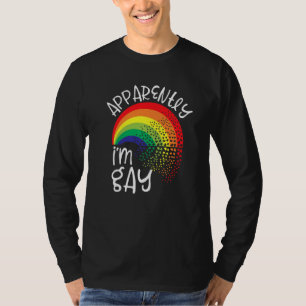 Apparently I'm Gay Stuff Lgbtq Teens Rainbow Heart T-Shirt