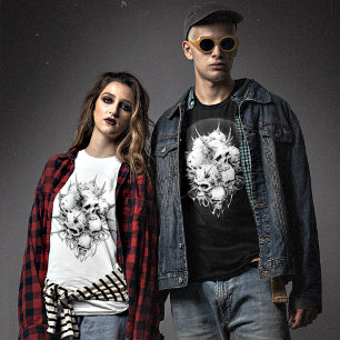 Apparition of Death Fused Demon Skulls Dark Halo T-Shirt