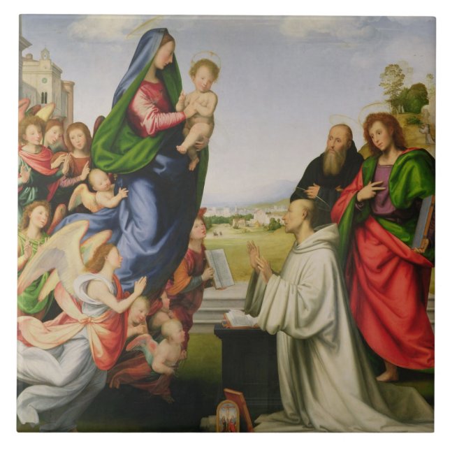 Apparition of the Virgin to St. Bernard, 1504-07 ( Ceramic Tile (Front)