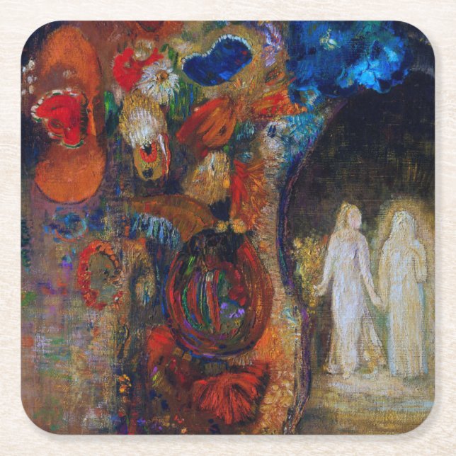Apparition, Redon Square Paper Coaster (Front)