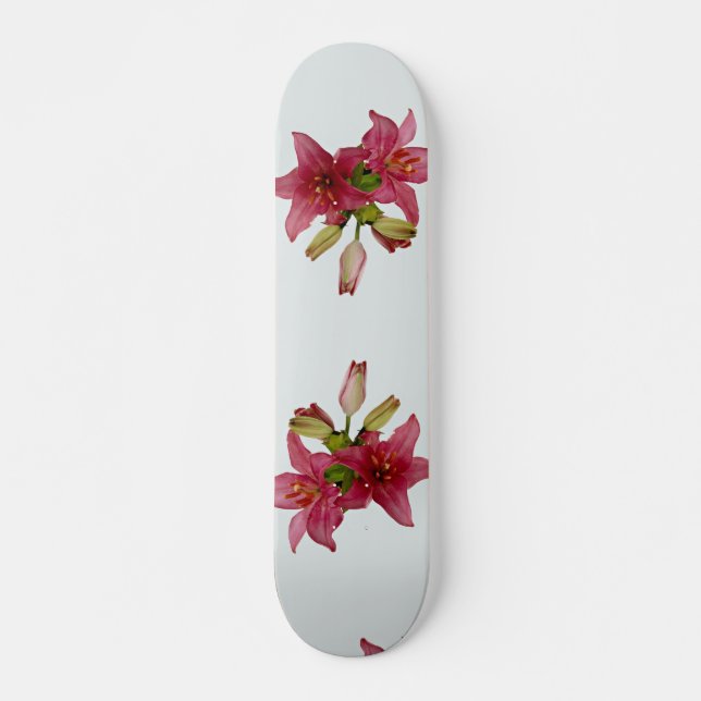 Appealing Pink flowers Skateboard (Front)