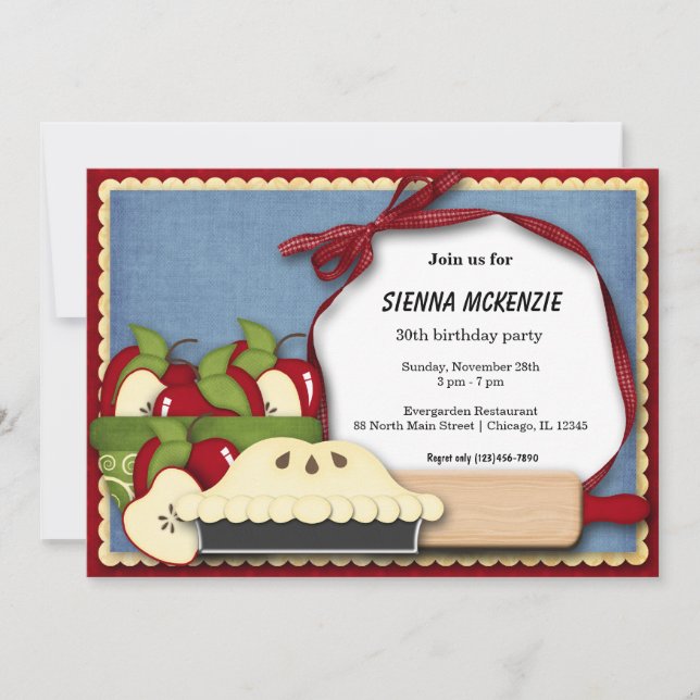 Appel Pie Birthday Invitation (Front)