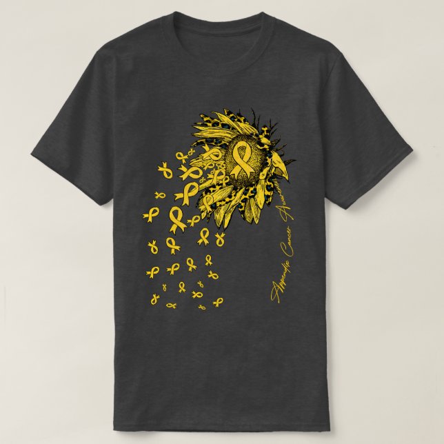 Appendix Awareness Sunflower ribbon flowers fall T-Shirt (Design Front)