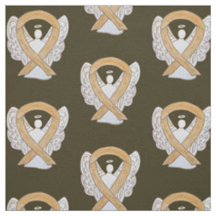 Appendix Cancer Amber Awareness Ribbon Angel Fabric