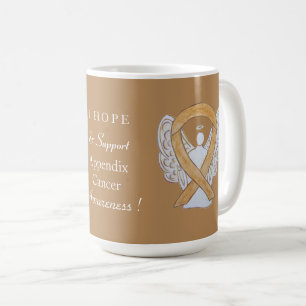 Appendix Cancer Amber Awareness Ribbon Angel Mugs