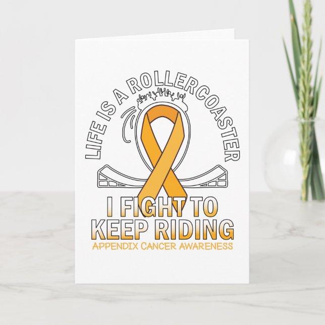 Appendix cancer awareness amber ribbon card (Front)