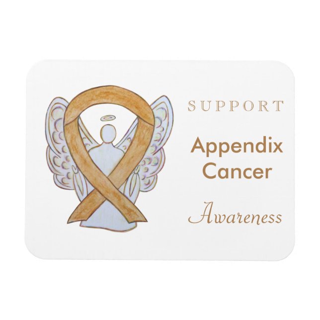 Appendix Cancer Awareness Ribbon Angel Magnets (Horizontal)