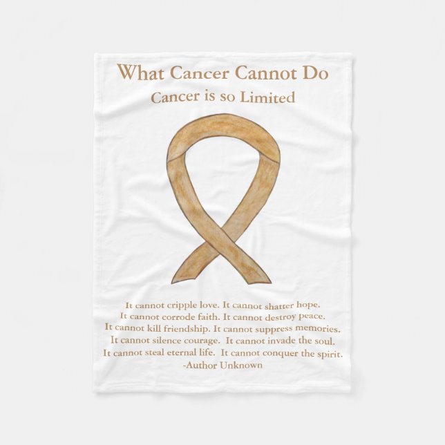 Appendix Cancer Awareness Ribbon Chemo Blankets (Front)