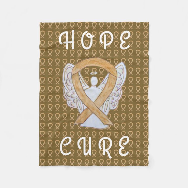 Appendix Cancer Awareness Ribbon Fleece Blankets (Front)