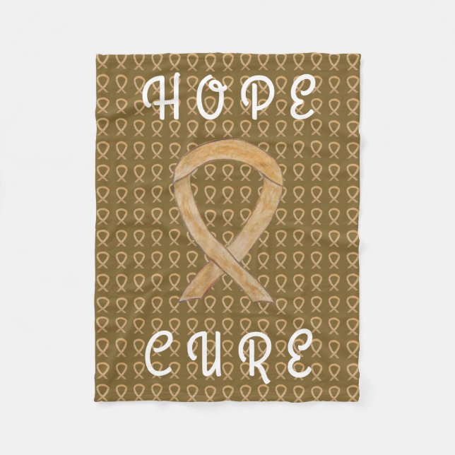 Appendix Cancer Awareness Ribbon Fleece Blankets (Front)