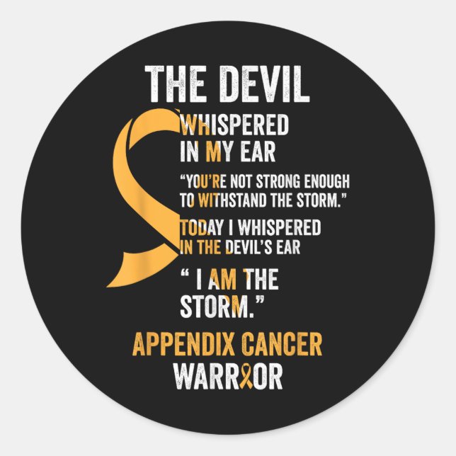 Appendix Cancer Awareness Ribbon T Shirts  Classic Round Sticker (Front)