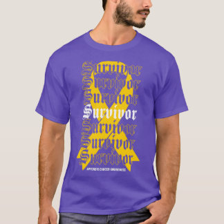 Appendix Cancer Awareness Survivor Amber Ribbon Gi T-Shirt