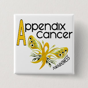 Appendix Cancer BUTTERFLY 3.1 15 Cm Square Badge