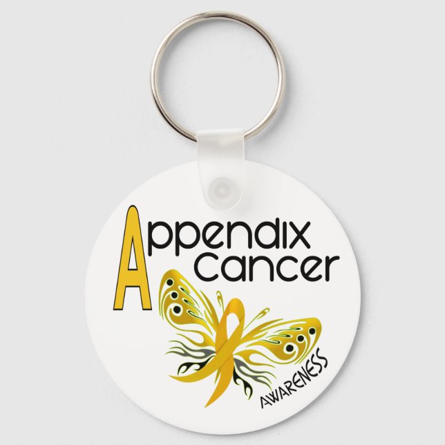 Appendix Cancer BUTTERFLY 3.1 Key Ring (Front)