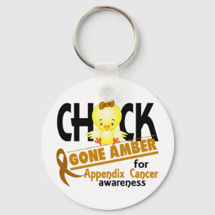 Appendix Cancer Chick Gone Amber 2 Key Ring