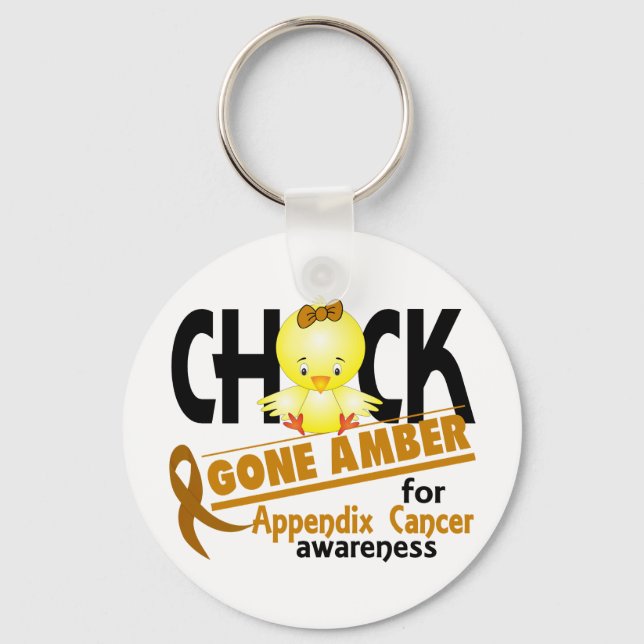 Appendix Cancer Chick Gone Amber 2 Key Ring (Front)