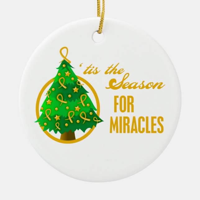 Appendix Cancer Christmas Miracles Ceramic Tree Decoration (Front)