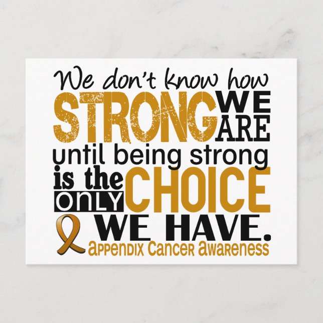 Appendix Cancer How Strong We Are Postcard (Front)