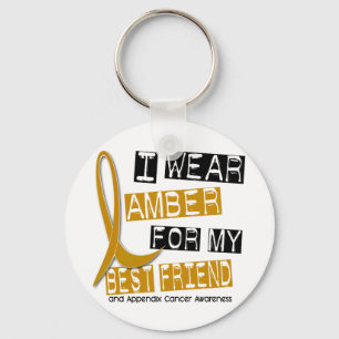APPENDIX CANCER I Wear Amber For My Best Friend 37 Key Ring