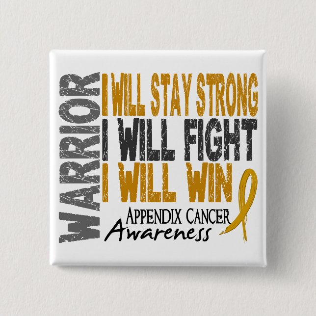 Appendix Cancer Warrior 15 Cm Square Badge (Front)