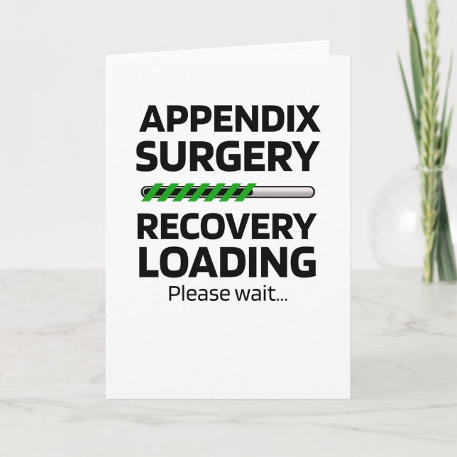 Appendix Surgery Recovery | Appendectomy Removal Card (Front)
